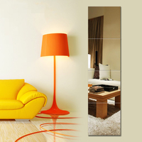 Miroir mural moderne pleine longueur pour la décoration intérieure, en verre, sans cadre, rectangulaire, auto-adhésif, combinaison de miroirs HD, miroir de vanité personnalisé