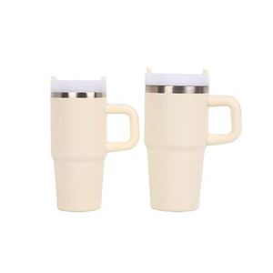 Stainless Steel <b>Kids</b> 14oz Vacuum Insulated Travel Mug with Straw Lid Handle Portable Drink Cup - Product Image 1