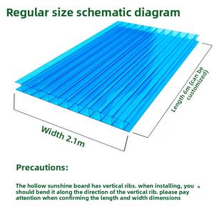 Sunboard Hoja de <span class=keywords><strong>policarbonato</strong></span> <span class=keywords><strong>transparente</strong></span> Iluminación hueca Invernadero Sombrilla Cobertizo para vehículos eléctricos Panal de múltiples capas - Product Image 4