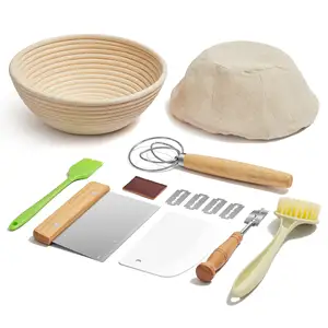 Sourdough Bread Baking Supplies and Proofing Baskets A Complete Bread Making Kit Including 9" Round & 10" Oval Bannetons