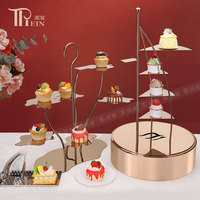 Supports de présentation de nourriture pour buffet, design moderne en acier inoxydable, carrés, élégants, pour mariage, traiteur, desserts