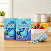 Bonbons pressés sans sucre saveur myrtille de qualité supérieure, en forme de boule, friandises fruitées et sucrées, bonbons santé pour la vente en gros