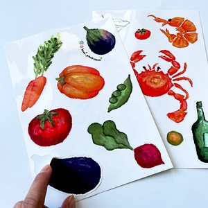 Impression <span class=keywords><strong>color</strong></span>ée auto-adhésif étanche dessin animé modèles A5 A6 B6 personnalisé vinyle baiser coupe autocollants feuilles - Product Image 2