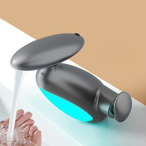 Grifo Mezclador de Lavabo de Baño con Sensor Táctil, Diseño Moderno, Luz Ambiental LED Digital, Núcleo de Válvula de Cerámica, un Solo Orificio - Product Image 1