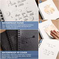 Individuelles Logo Mini Spiralnotizbuch PP Frosted Cover Wasserfest A4 A5 A6 Größen Büro Spiralblock mit PVC-Leder