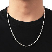Collier en chaîne à maillons facettés en acier inoxydable, chaîne torsadée polie, bijoux pour hommes