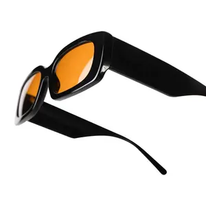 Yeetian 2023 moda uomo donna nero arancione Designer montatura in acetato bianco Occhiali da Sole rettangolari con suola