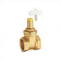 Vanne de régulation en laiton avec verrouillage par clé triangulaire, interrupteur manuel pour compteur d'eau, anti-vol frontal DN15-DN25, modèle haute température Z15W-16