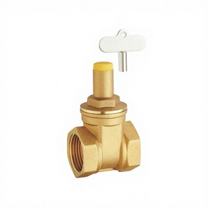 Válvula de Compuerta de Latón con Bloqueo de Control, Interruptor de Llave Triangular, Medidor de Agua Manual Frontal Antirrobo DN15-DN25, Modelo de Alta Temperatura Z15W-16 - Product Image 1