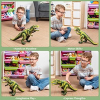 Robot dinosaure télécommandé pour enfants, jouet réaliste t-rex avec œil brillant et tête tremblante