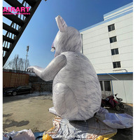 Grand ballon gonflable de rat blanc, ballon gonflable de souris d'halloween pour la décoration extérieure de rue