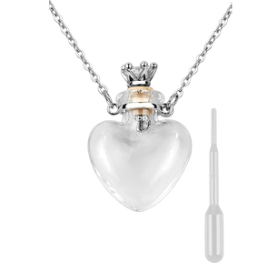 <span class=keywords><strong>Collier</strong></span> pendentif en verre en forme de cœur pour cendres, flacon souvenir commémoratif pour liquides, bijoux personnalisés avec logo gravé au laser, cadeau - Product Image 1