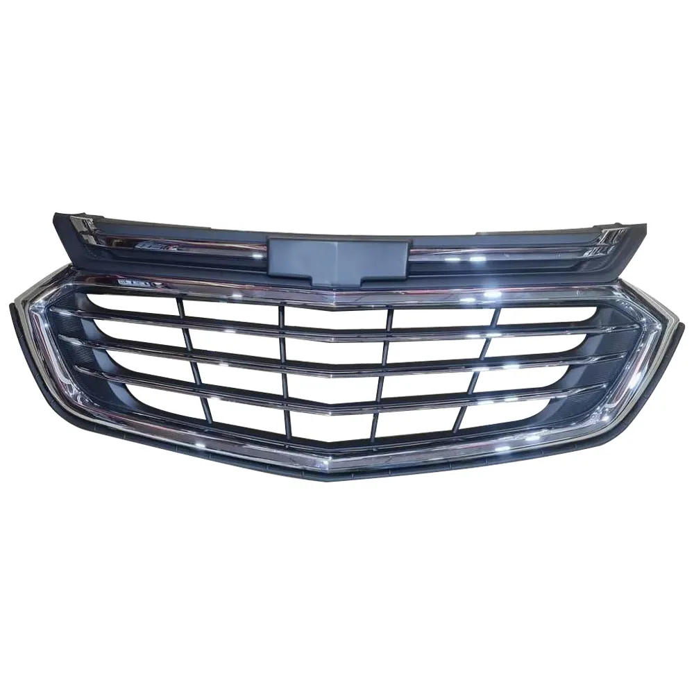 Upper Front Bumper Grille For Chevy Equinox Black and Chrome ABS Plastic