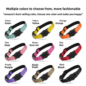 Dispositivo <span class=keywords><strong>Airtag</strong></span> de patrón sólido para perros y gatos, Collar de nailon grabable para mascotas, chaqueta protectora reflectante antiasfixia antipérdida - Product Image 5