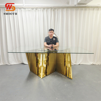 LISSE Or Support Verre Top À Manger En Acier Inoxydable Table Gâteau Table De Mariage Événement Fête Décor