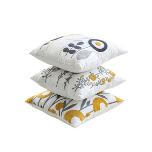 Housse de coussin carrée Sanhome en coton 100% avec broderie florale 3D, anti-acariens, fermeture éclair, lavable, design moderne - Product Image 5