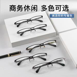 Guoda - Montura de titanio para gafas de hombre, estilo medio aro, modelo 34082, para miopía, talla mediana, estilo empresarial - Product Image 3