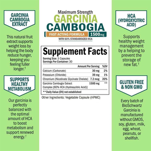 Gélules de Garcinia Cambogia 95% HCA Marque Blanche pour une Perte de Poids Rapide, Supprime l'Appétit, Bloque les <span class=keywords><strong>Glucides</strong></span>, Adulte, 90 Gélules - Product Image 5