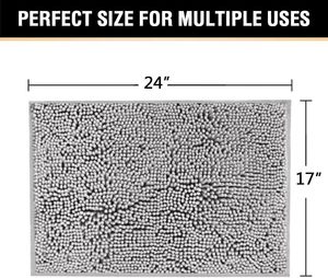 New Custom Modern Machine Made Non-Slip Soft Super Water Absorbent Eco-Friendly Microfiber Chenille Bath <b>Mat</b> - Product Image 2