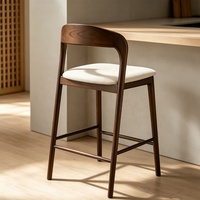 Chaise de bar moderne en bois massif avec structure en bois massif pour comptoir de cuisine et bar à domicile – Fournisseur d'usine