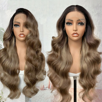 Perruques Lace Front en cheveux humains pré-épilées, longues, bouclées, ondulées lâches, couleur blonde, avec mèches, sans colle, en cheveux vierges Mink, fournisseur