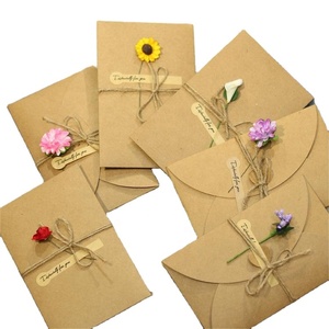 Dry Flower Greeting Card Valentine Recordable Cards Assorted