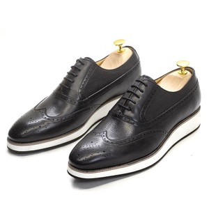 Chaussures classiques Brokstone en cuir véritable gravé pour hommes, à enfiler, bout rond, semelle épaisse, hiver - Product Image 6