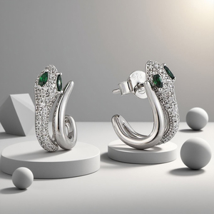 <span class=keywords><strong>Orecchini</strong></span> in argento Sterling 925 di alta gioielleria in oro 18k graziosi <span class=keywords><strong>orecchini</strong></span> a forma di <span class=keywords><strong>serpente</strong></span> <span class=keywords><strong>con</strong></span> zirconi intarsiati graziosi <span class=keywords><strong>orecchini</strong></span> di animali - Product Image 5