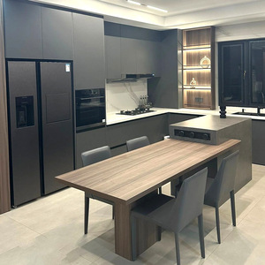 Armarios de cocina de madera de acero inoxidable modernos personalizados Love Zone con acabado de alto brillo Diseño multifuncional Fácil instalación - Product Image 6