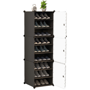 Simple Shoe Rack Multi Layer Dustproof Storage Standing Type Entryway Bedroom Indoor <b>Plastic</b> Shoes Organizer - Product Image 5