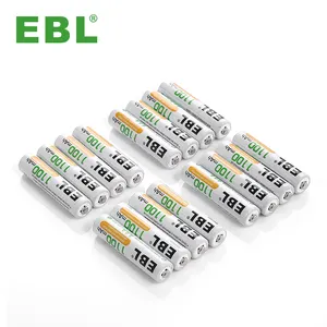 1100mAh EBL Triple a kecil 1.2V baterai isi ulang NIMH AAA paket baterai isi ulang
