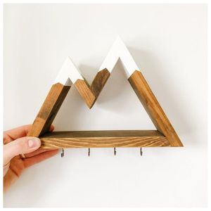 JUNJI Montagne di Legno Rustico Mensola A Muro Della Decorazione Della <span class=keywords><strong>Casa</strong></span> di Legno Galleggiante Mensola di Esposizione Mensola A Muro Appeso - Product Image 1