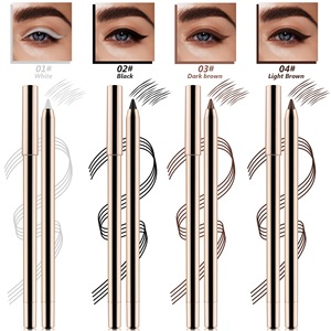 Tubo dorado impermeable marrón oscuro negro delineador de ojos retráctil Lápiz Delineador de ojos gel orgánico vegano delineador de ojos cremoso - Product Image 2