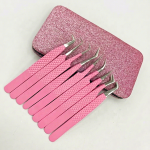Pinzas de Alta Calidad para Extensión de Pestañas Postizas, de Acero Inoxidable Sostenible, con Agarre Fuerte, Punta Puntiaguda, Estuche Magnético, Aplicador - Product Image 1