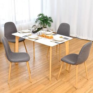 American Style <strong>Grey</strong> <strong>Dining</strong> <strong>Chairs</strong> <strong>Set</strong> <strong>of</strong> <strong>4</strong> Modern Fabric Hotel Use - Product Image 3