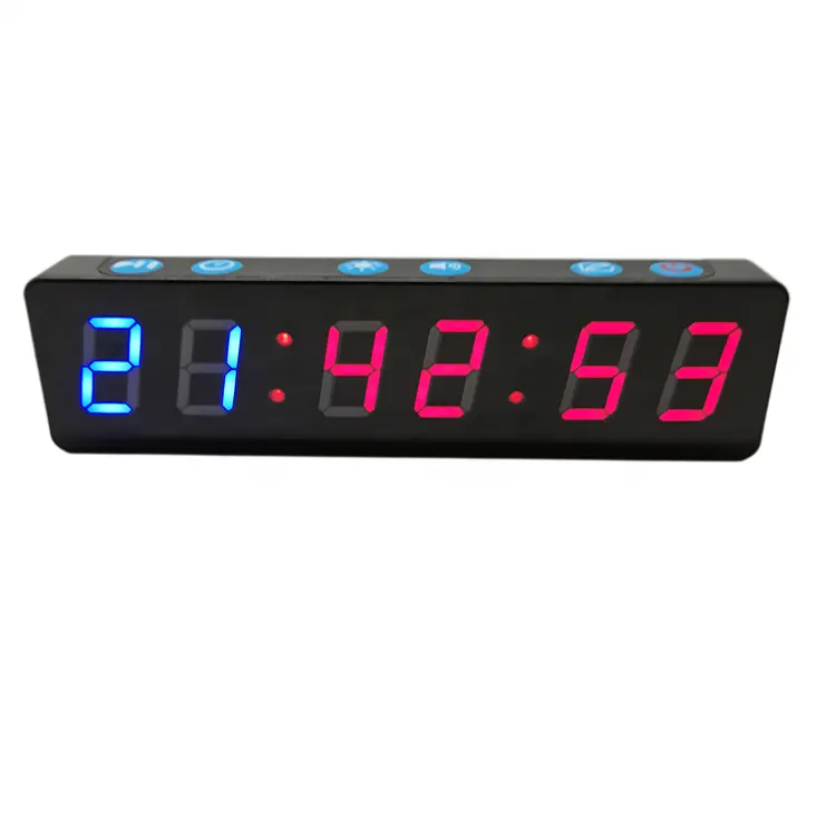 Jam Timer Digital Portabel Kecil, Pengukur Waktu Interval Kebugaran Gym Magnetik untuk Olahraga 1 Inci