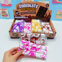 Jouet à presser en chocolat tricolore à récupération lente X - Jouet anti-stress le plus vendu - Ensemble de 12 pièces en boîte