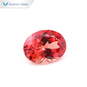 Tianyu hình bầu dục rực rỡ cắt tốt lửa sáng bóng phòng thí nghiệm phát triển thô tối padparadsha Sapphire tổng hợp đá quý giá mỗi Carat - Product Image 2