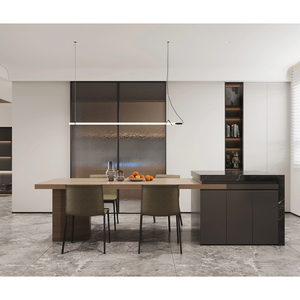 Ensemble de meubles complets haut de gamme pour villa, penthouse, chambre en L avec grand lit king-size, en tissu moderne, pour usage commercial - Product Image 2