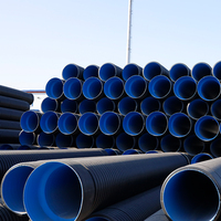 Tuyau d'évacuation des eaux usées de haute qualité, tube en HDPE à double paroi, tuyau ondulé en plastique noir
