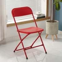 Chaise pliante en plastique blanc avec structure métallique - Empilable, design moderne et portable pour l'école et l'hôtellerie, chaise de jardin pour repas en extérieur