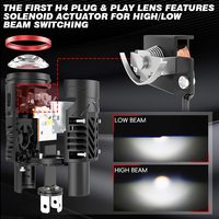 Nouvelles ampoules de phares LED pour voiture T05 H4 Plug & Play avec lentille de projecteur, 55W 6000LM 6500K, faisceau Hi/Lo, avec ventilateur