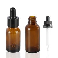 Botol tetes kaca minyak esensial Amber bulat 5ml botol Mini kosong botol kosmetik kaca penitis dengan pencetakan layar kustom