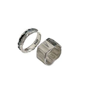 Yinruitai S925 Sterling Silver Irregular <b>Open</b> <b>Ring</b> Women Korean Style Vintage Geometric Everyday Wear Jewelry - Product Image 5
