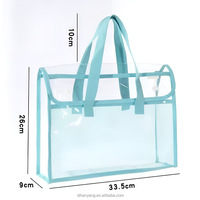 Venta al por mayor de suministros de almacenamiento para escuela y oficina de gran capacidad, bolsa de PVC para documentos, carpeta con archivos con asa