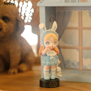 Penjualan terlaris seri Rumah Kelinci Laura boneka misterius lucu patung tokoh mainan PVC untuk dekorasi mode