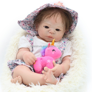 Gerçekçi 22 inç/55cm katı silikon gerçekçi yenidoğan bebek kızlar için yüksek kaliteli yumuşak oyuncak yeniden doğmuş bebekler - Product Image 4