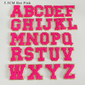 Parches de letras de chenilla de A-Z para niños, parches de chenilla con brillo en 10 colores, alfabeto para ropa, bolsa, 2,16 pulgadas, venta al por mayor - Product Image 4