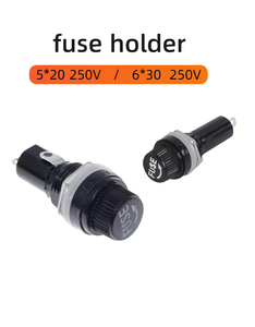 Supporto fusibile in plastica + metallo 5x20 6x30mm presa a corrente continua 250V 10A 10kA capacità di montaggio del pannello - Product Image 2