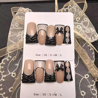 Ongles pressés faits à la main en ABS de forme bec de canard aux couleurs éblouissantes, 10 pièces, faux ongles pour les doigts, styles de design uniques